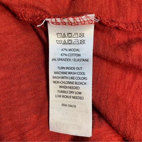 Antibes Blanc Modal 3/4 length Sleeve t-shirt top, burnt orange, M - Picture 4 of 4